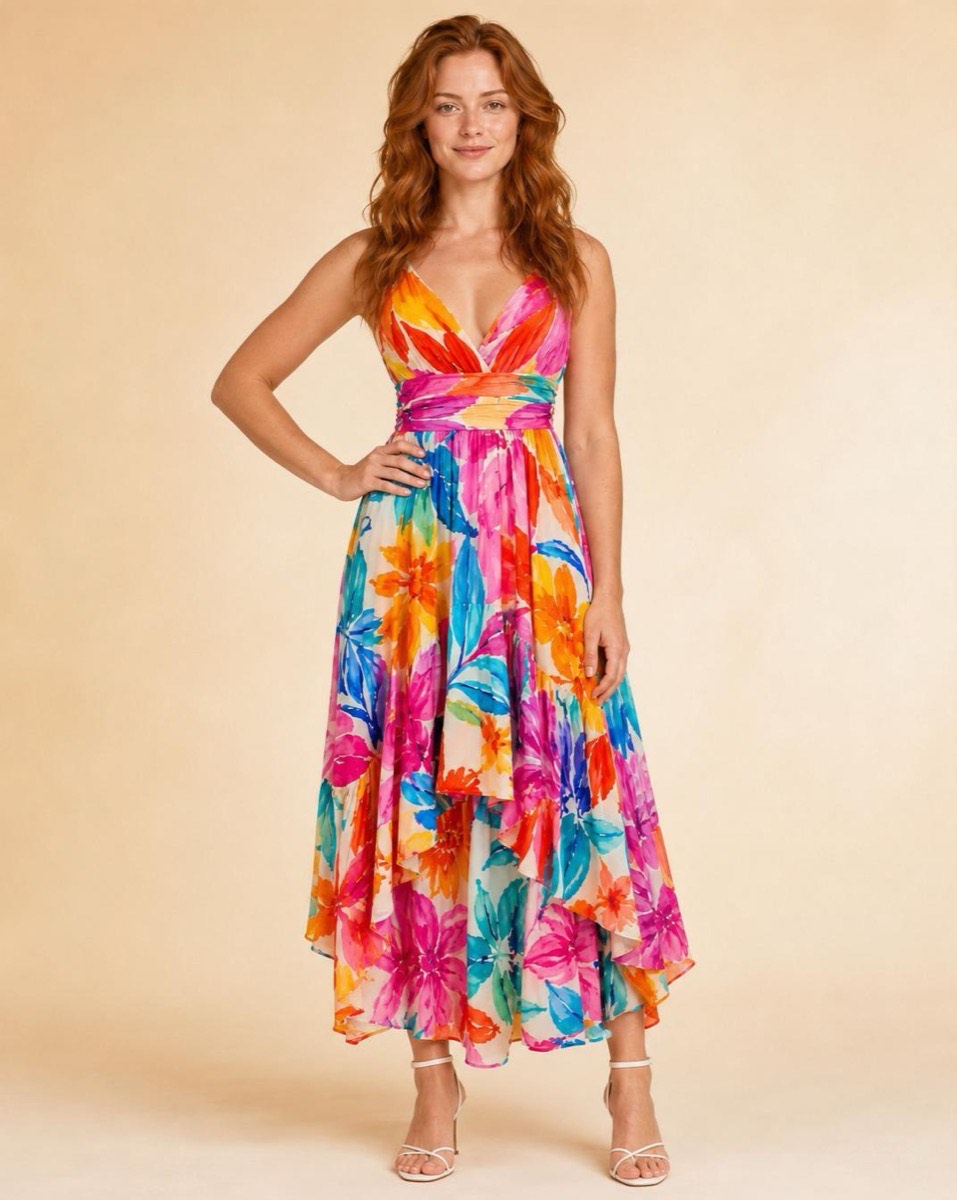 A garment photographed on an AI model