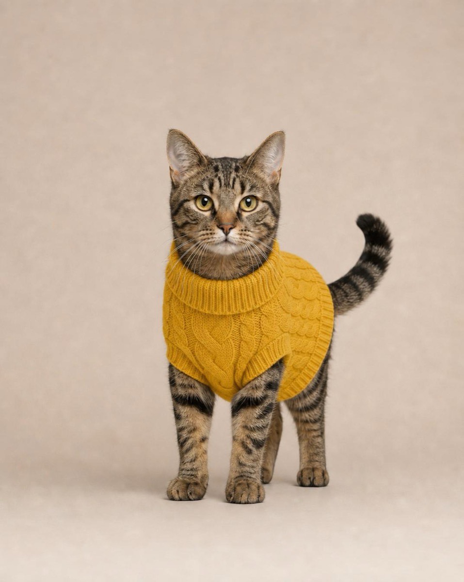 Pet wear photographed on a model