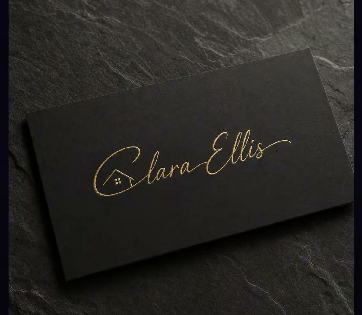 A letterpressed business card carrying a café's signature logo
