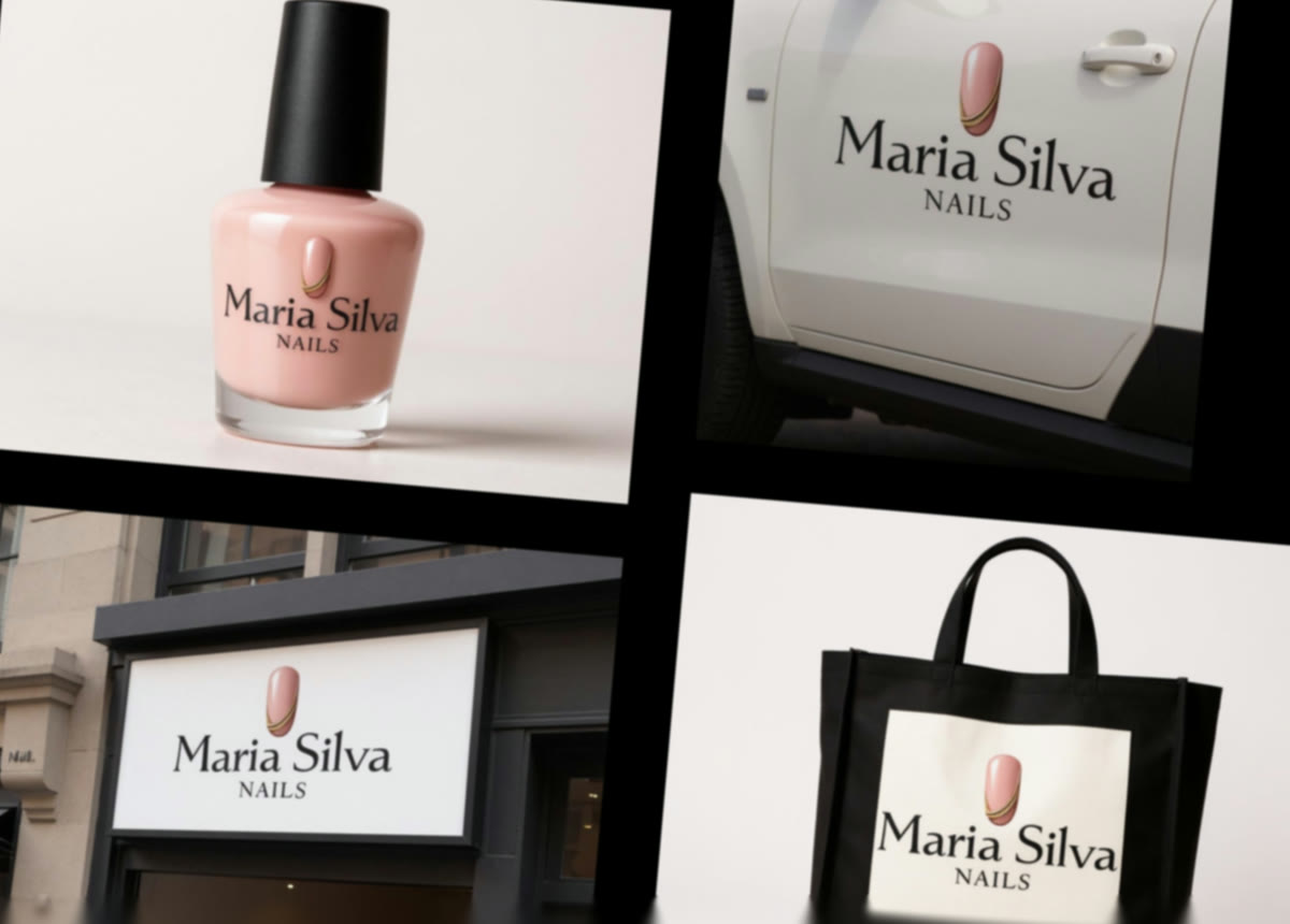 One brand's mark shown on a bottle, a van, a storefront and a tote bag